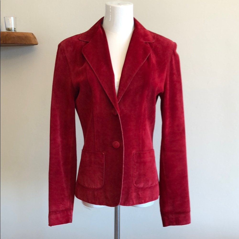 Bebe: Genuine Suede, Red, Women's Blazer